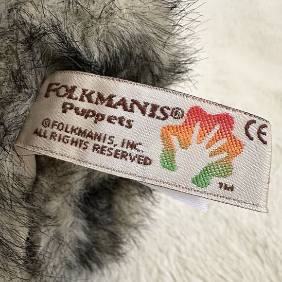 Folkmanis Small Coyote Hand Puppet Plush Gray 9” Realistic Pretend Play - Picture 4 of 7